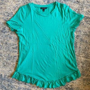 Banana Republic Green Flutter Bottom Tee